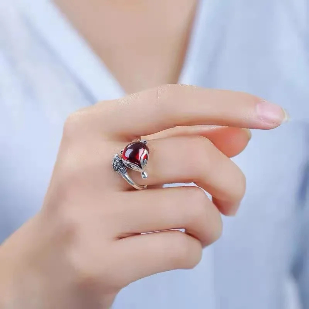 Bague Renard Pierre Rouge