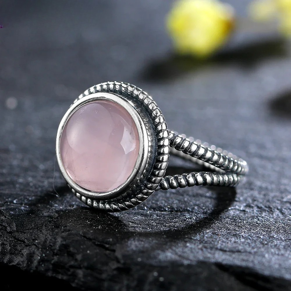 Bague Quartz Rose Vintage