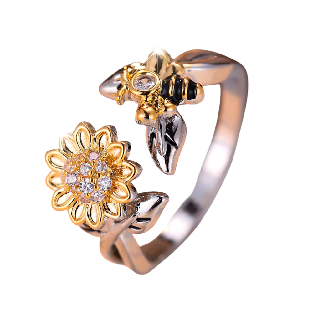 Bague Abeille et Tournesol