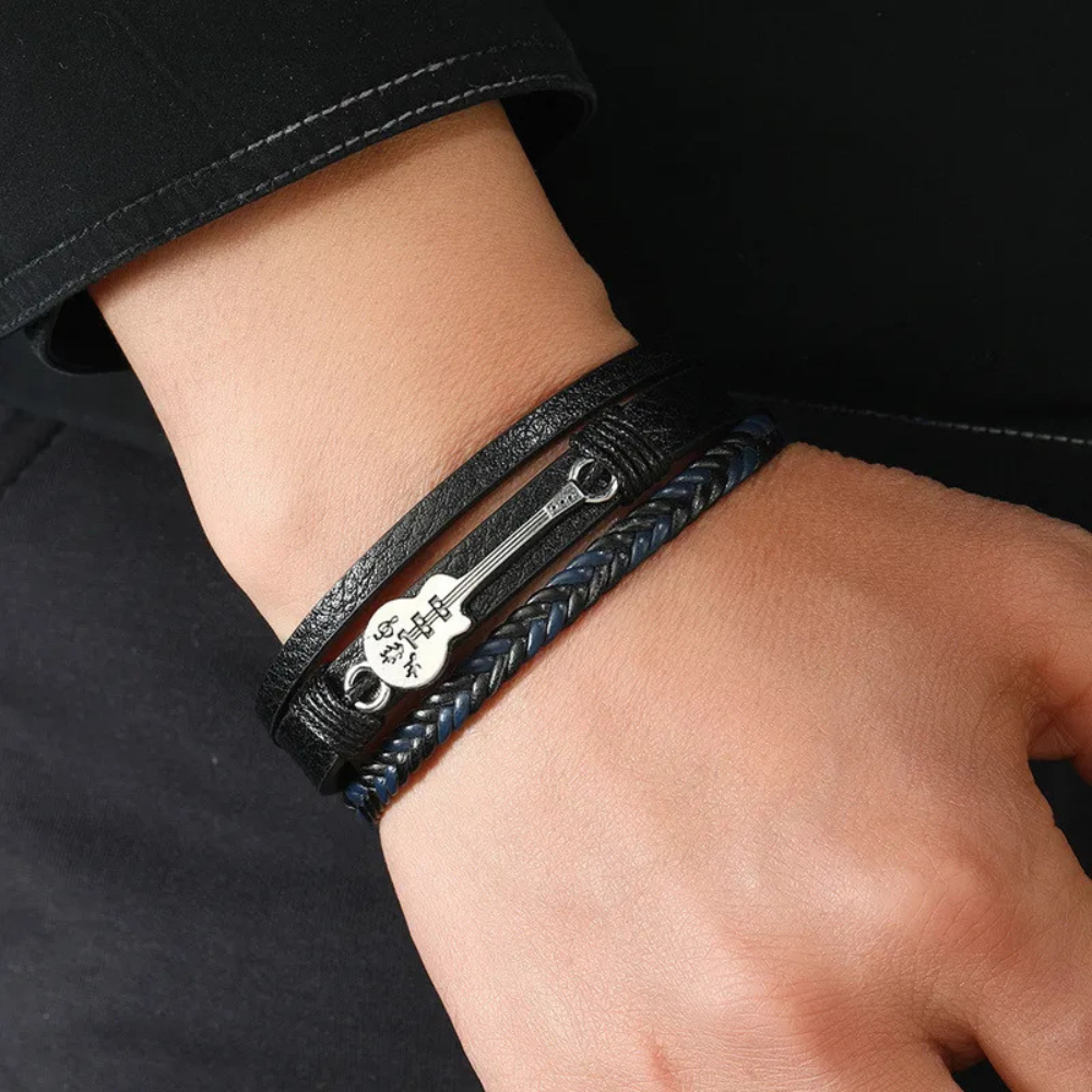Bracelet Guitare Cuir homme