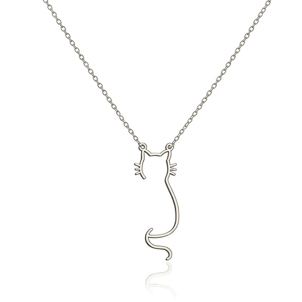 Collier Chat Minimaliste argent