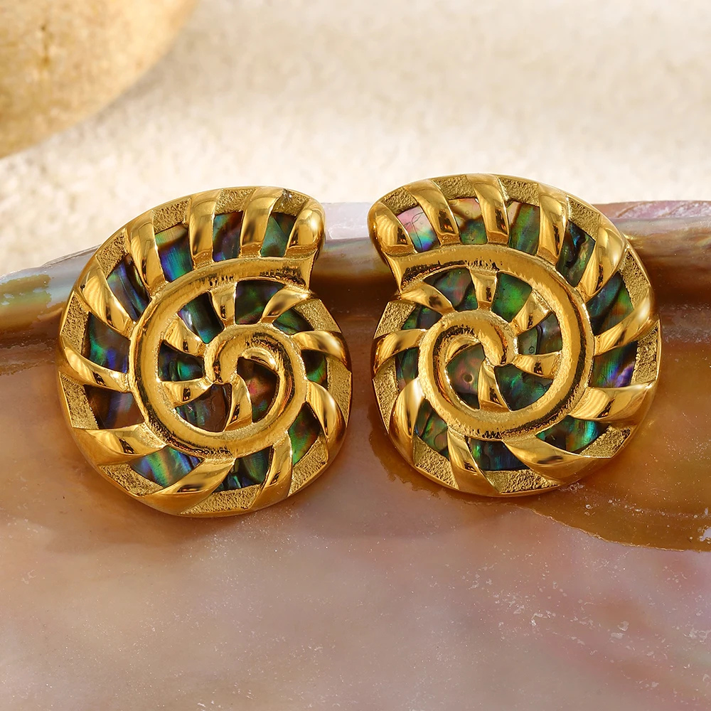 Boucles d'Oreilles Coquillage Nacre Multicolore femme