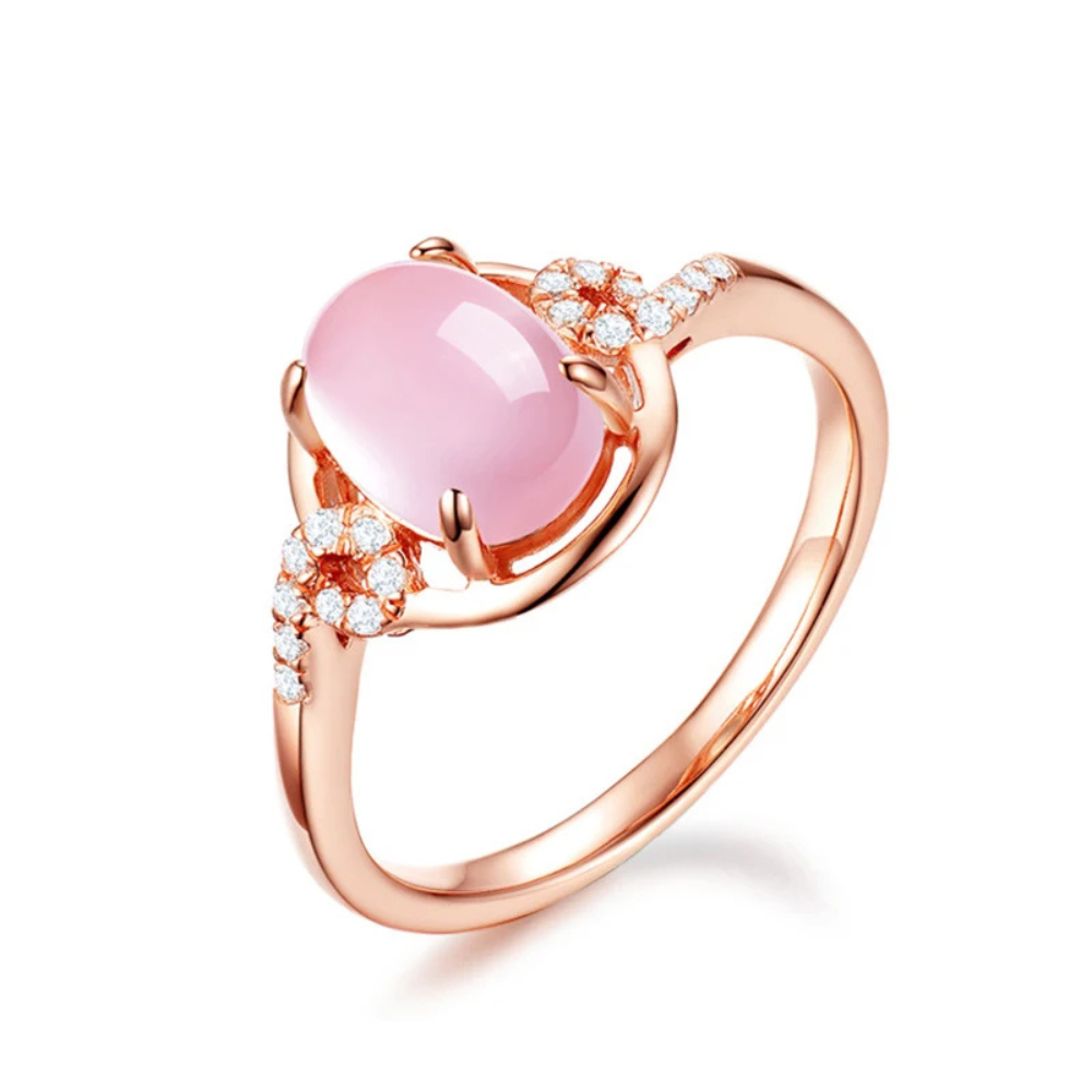 Bague Pierre Rose Or Rose