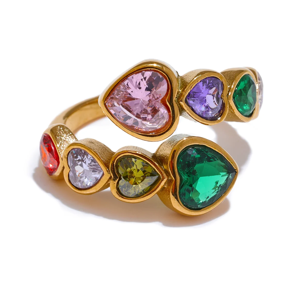 Bague 8 Coeurs Femme couleur