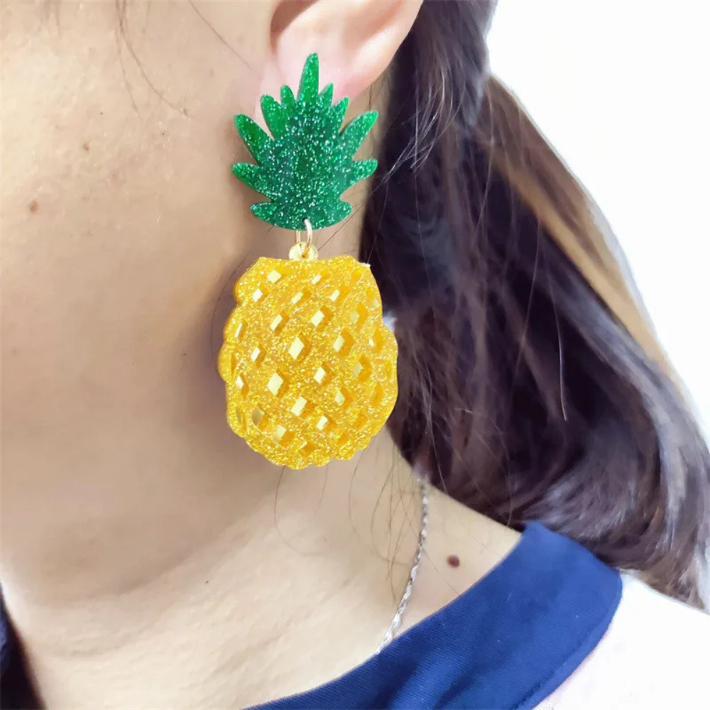 Grosses Boucles d'Oreilles Ananas
