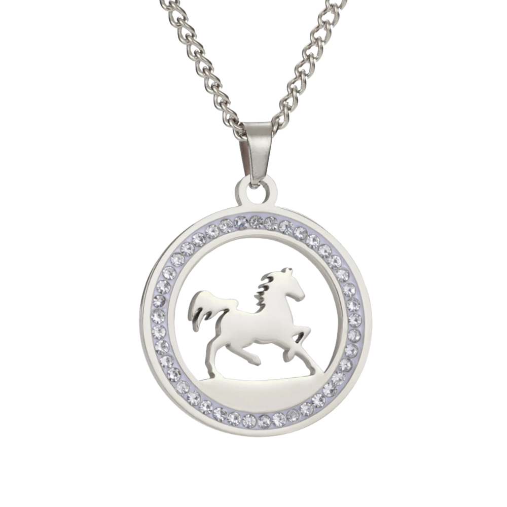 Collier Cheval Strass diamant