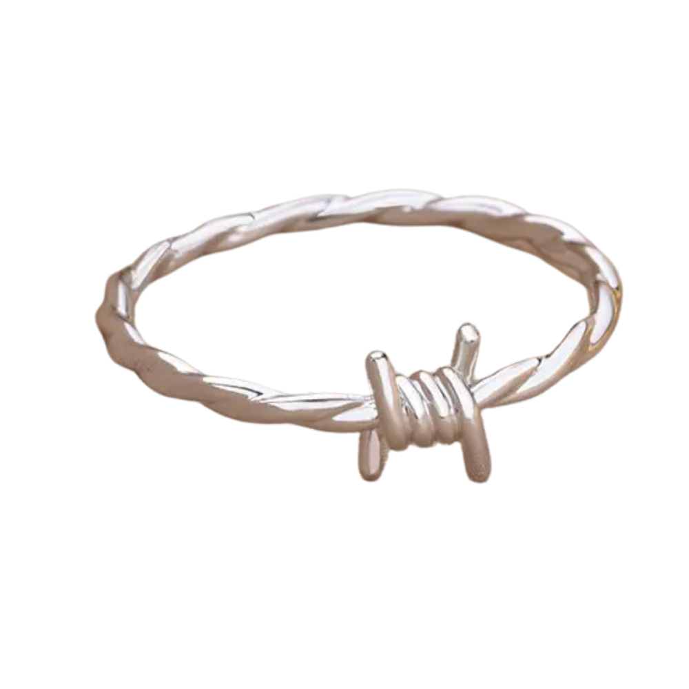 Bague Barbelé argent