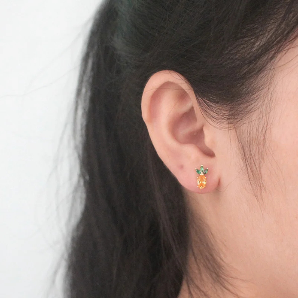 Boucles d'Oreilles Ananas Or