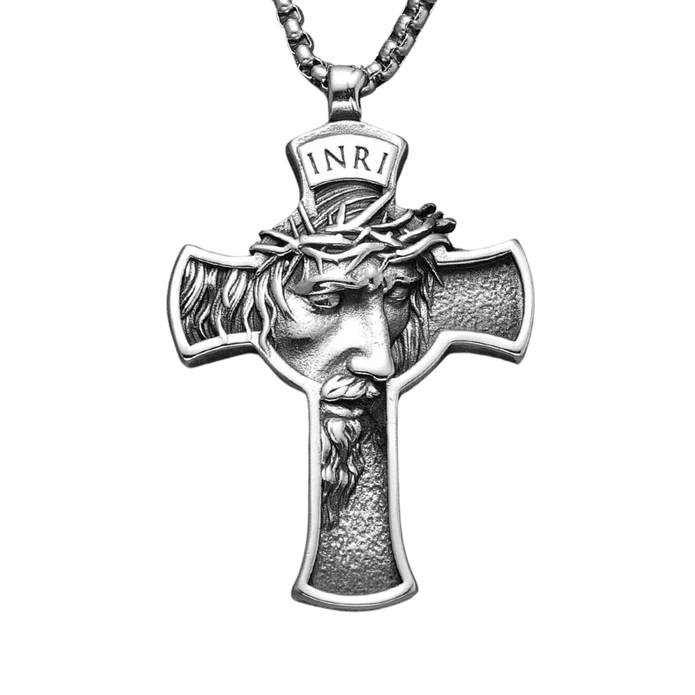 Collier Croix Homme Visage Jésus