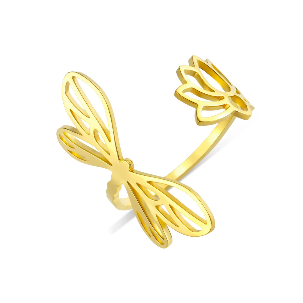 Bague Libellule Lotus