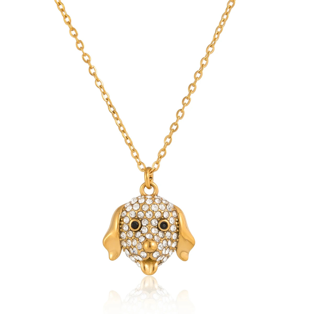 Collier Tête de Chien Strass