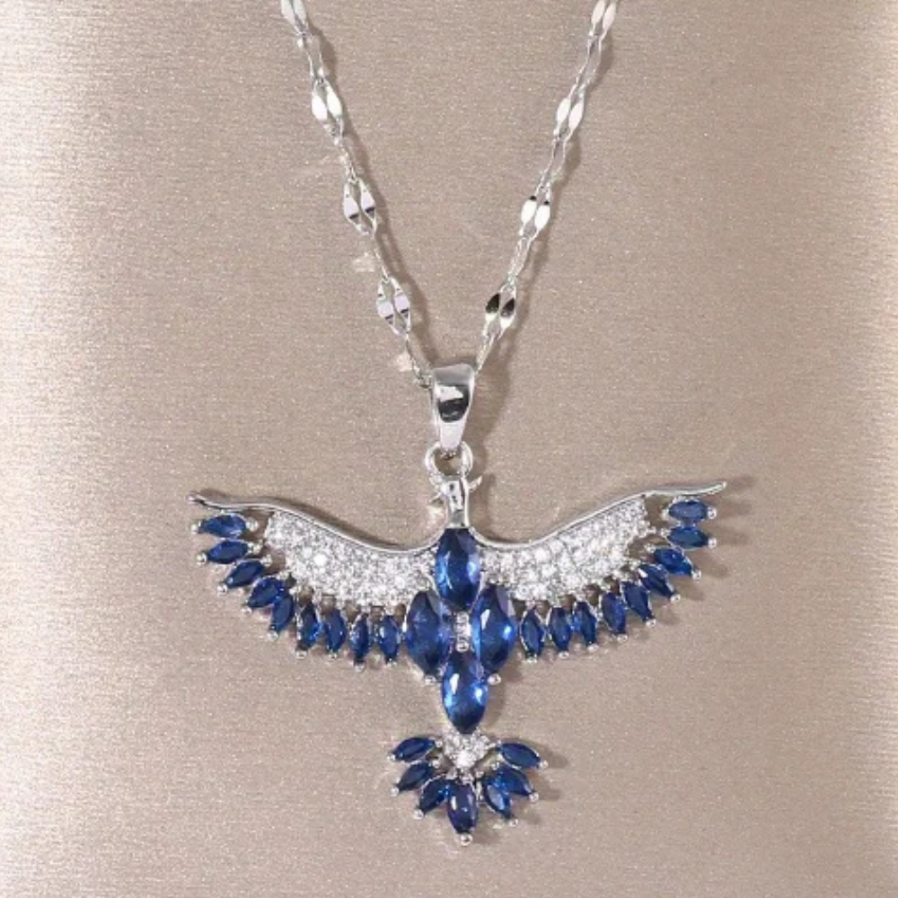 Collier Phœnix Argent Bleu