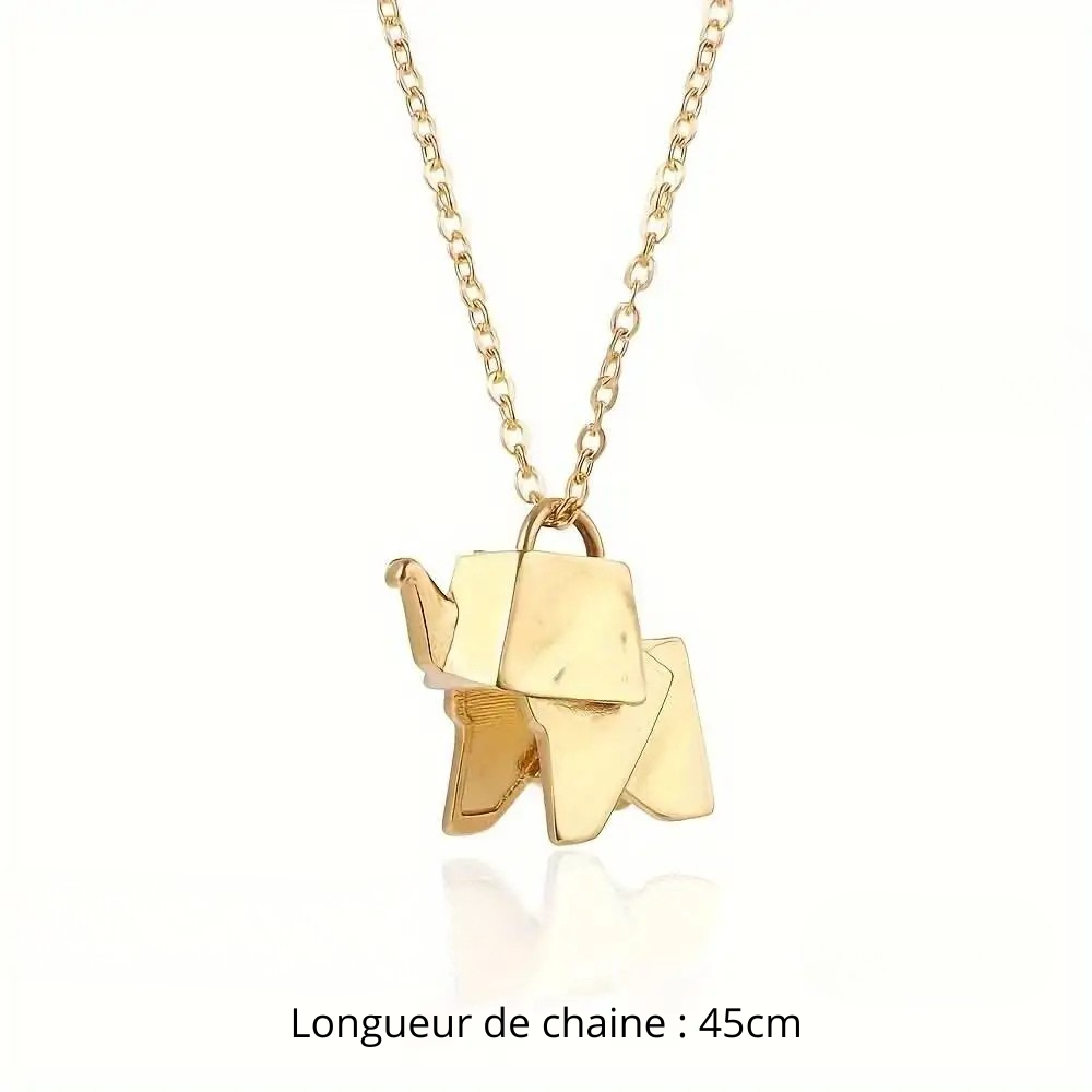 Collier Éléphant papier femme