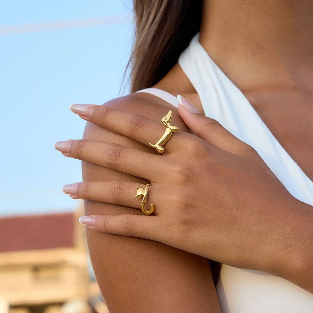 Bague Chien Minimaliste femme