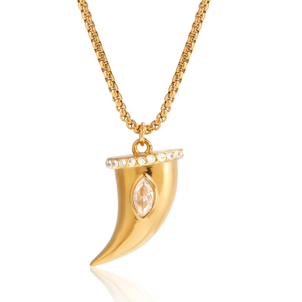 Collier Corne Doré Femme