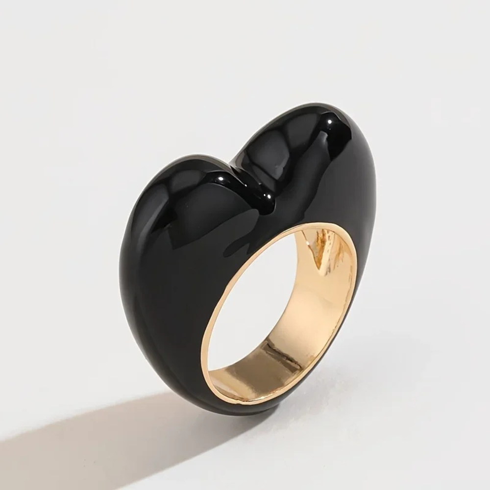 Bague Coeur Fashion noir