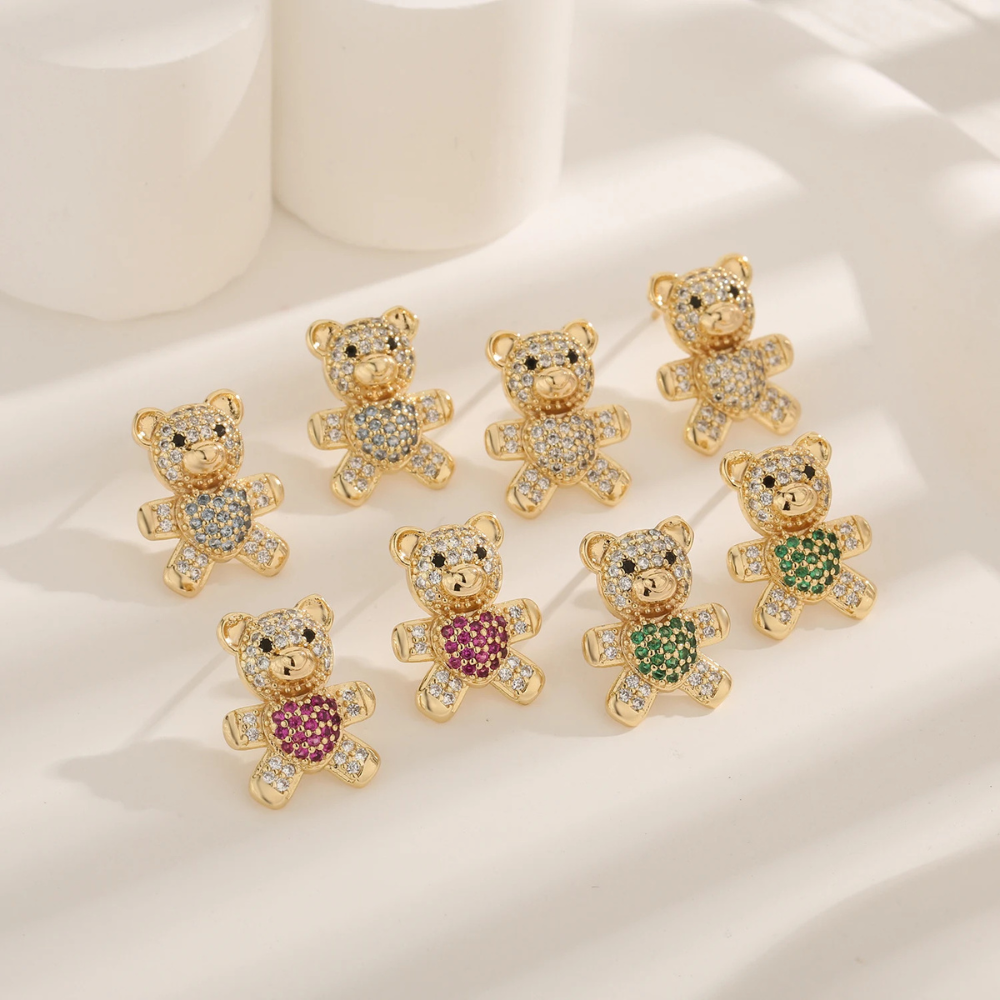 Boucles d'Oreilles Ourson Doré