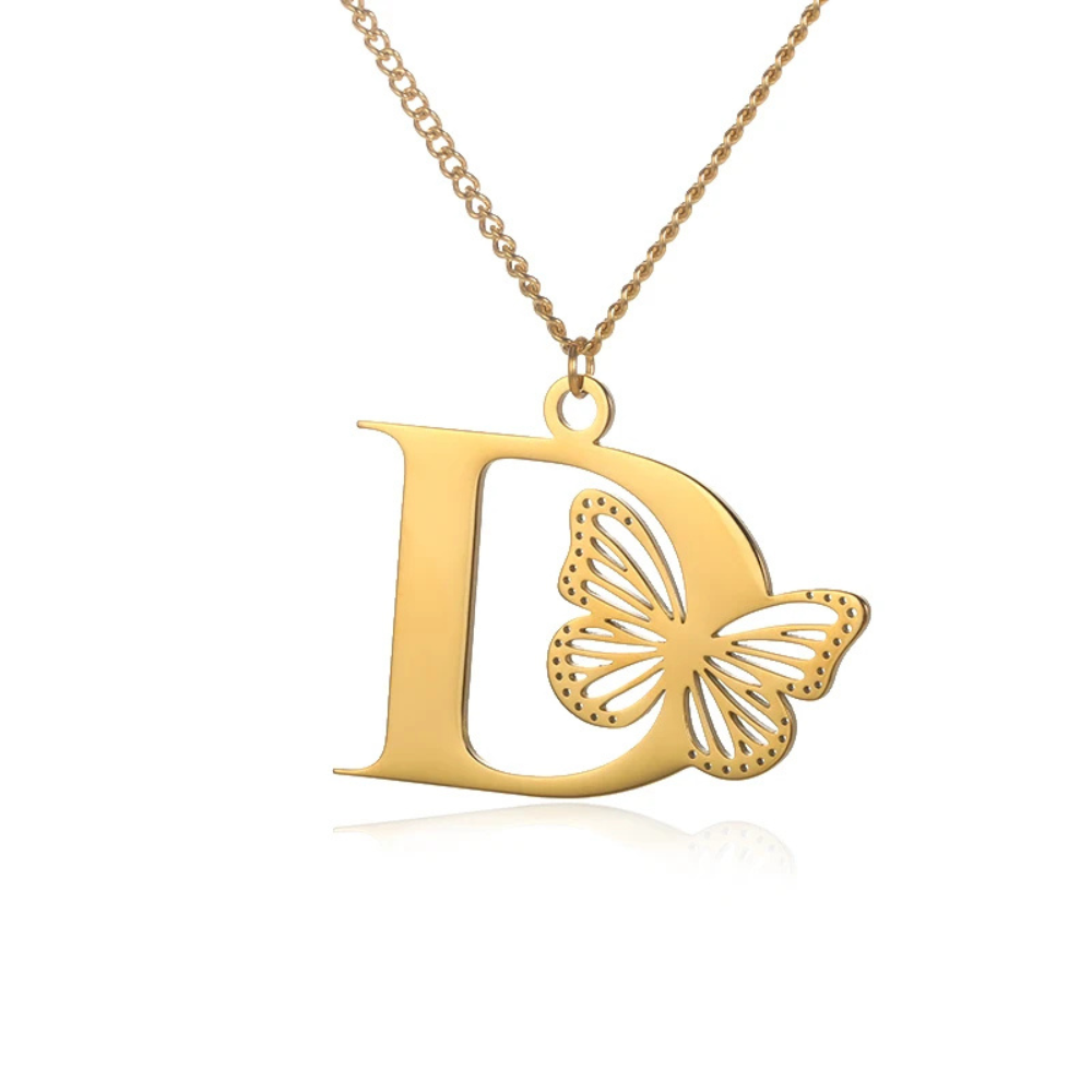 Collier Initiale Papillon d