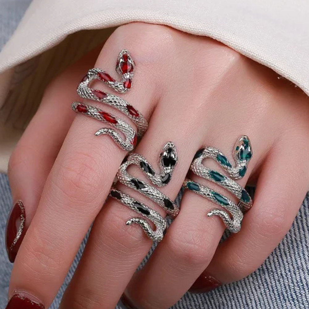 Bague Serpent Pierres Couleurs