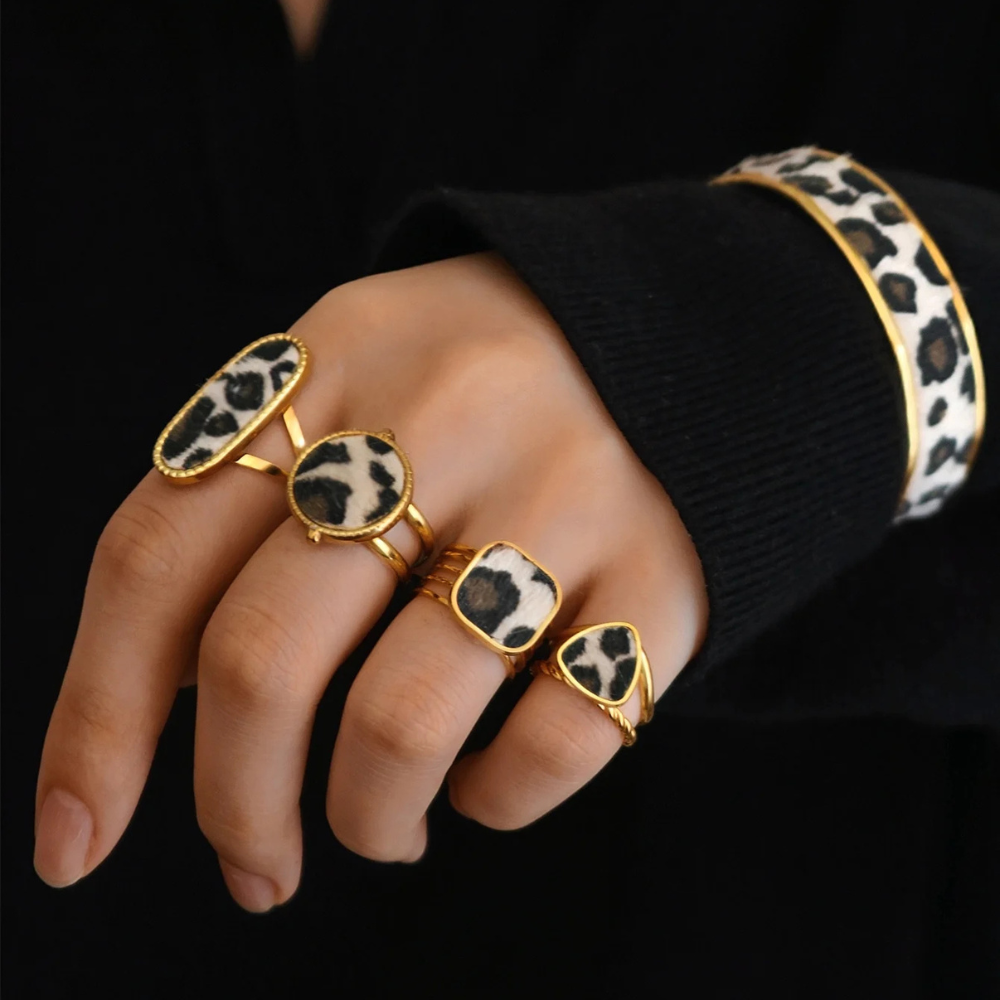 Bracelet jonc Poil Léopard