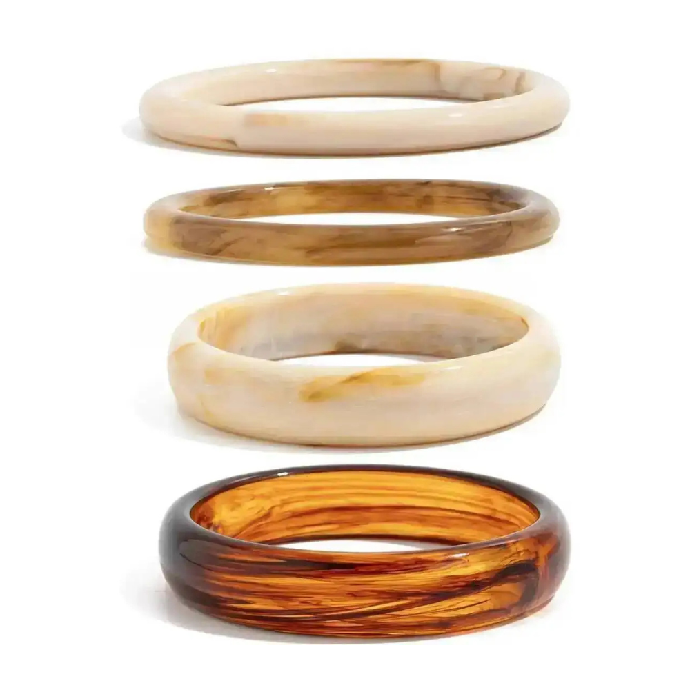 Ensemble Bracelets Résine Bruns