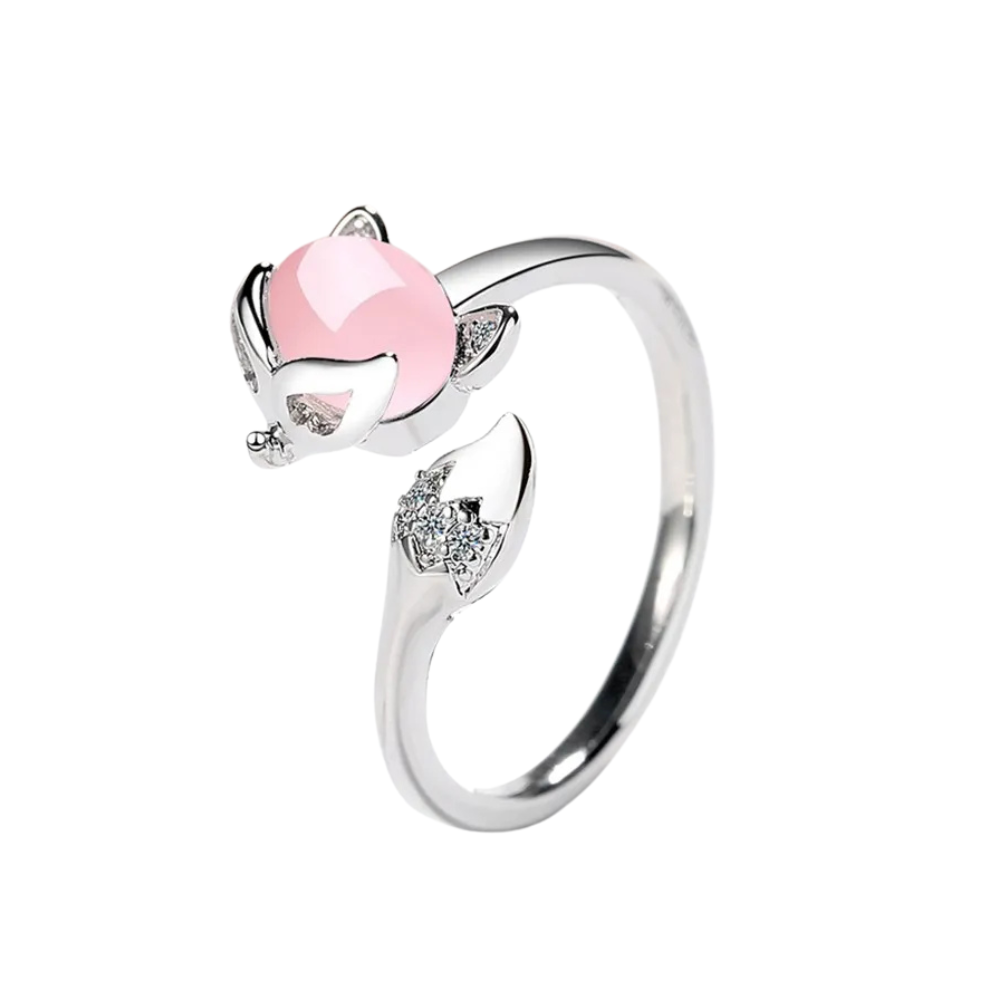 Bague Renard rose argent