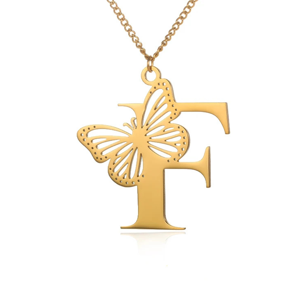 Collier Initiale Papillon f
