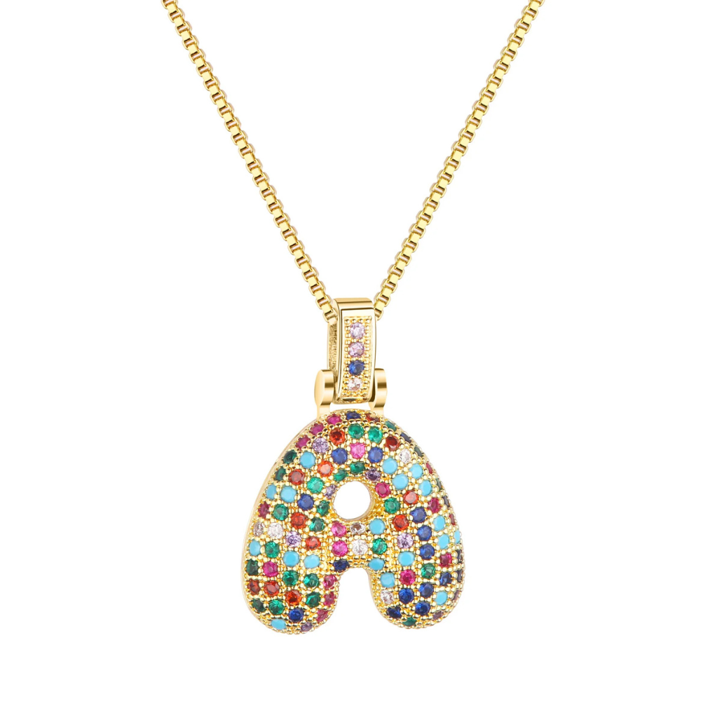 Collier Lettre Bubble Couleur a
