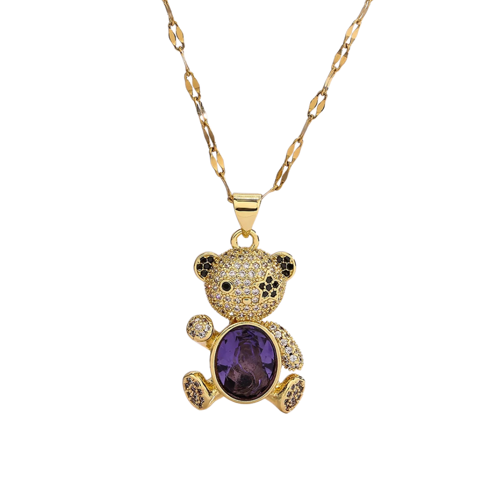Collier Ourson Pierre violette