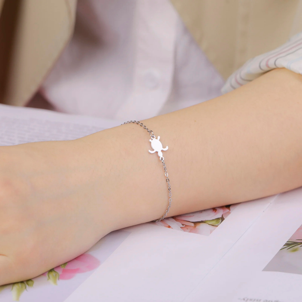 Bracelet Tortue Argent Femme breloque