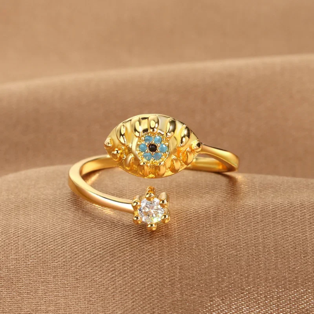 Bague Oeil Bleu Diamant or
