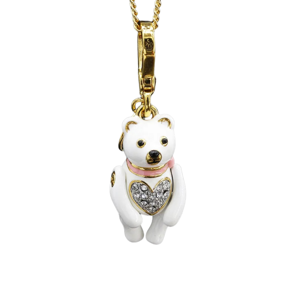 Collier Ourson Cœur blanc