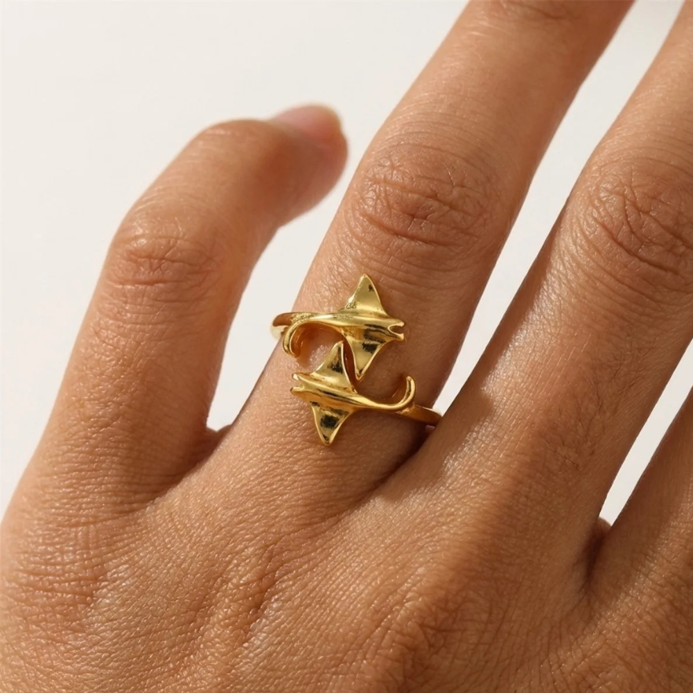 Bague Raie Manta Femme or