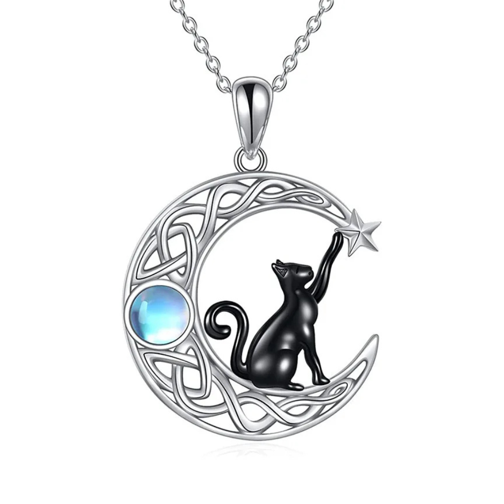 Collier Lune et Chat Noir
