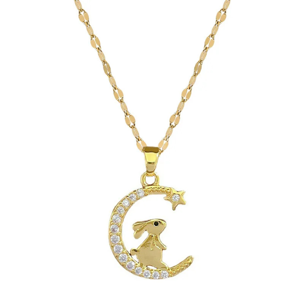 Collier Lune Lapin