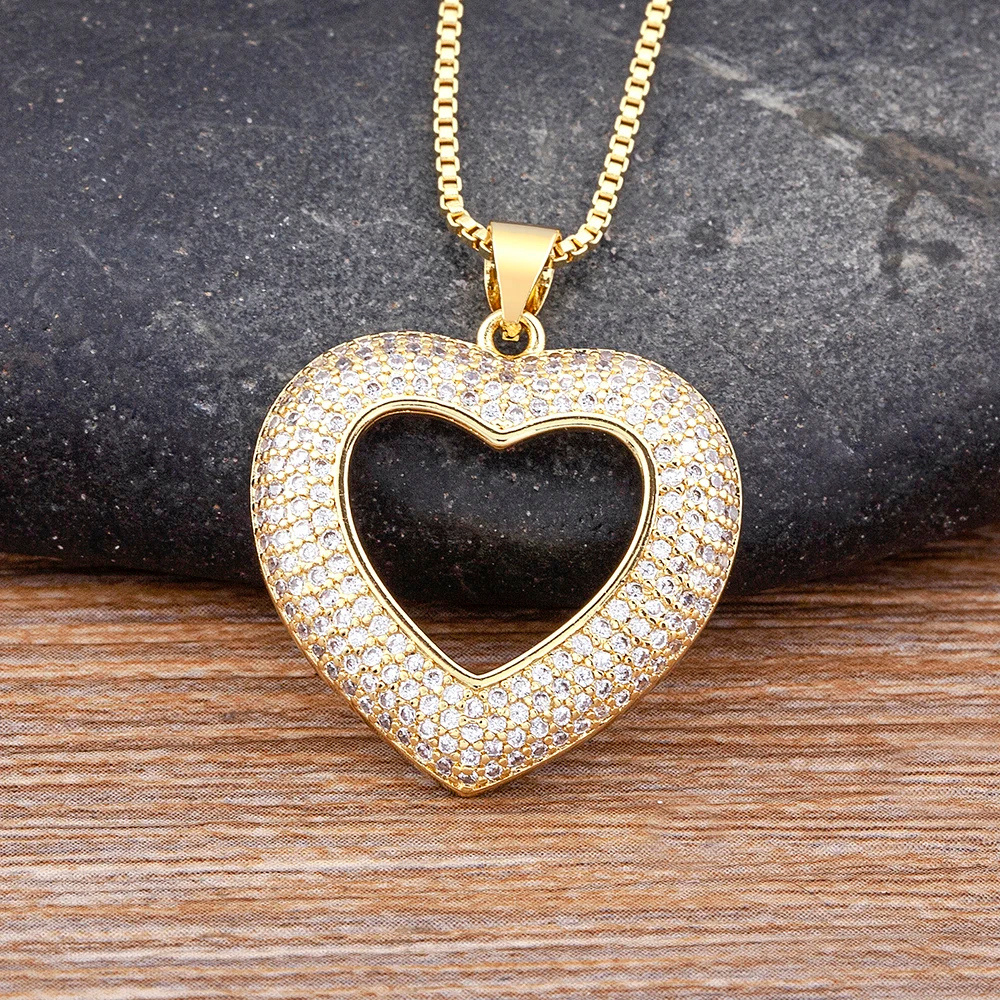 Collier Pendentif Coeur Strass Couleur diamant