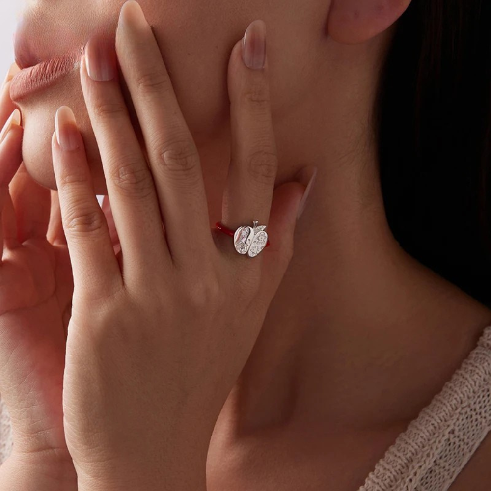 Bague Pomme Noël argent