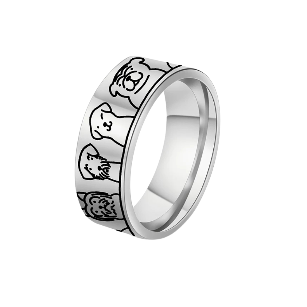 Bague Dessin de Chiens femme