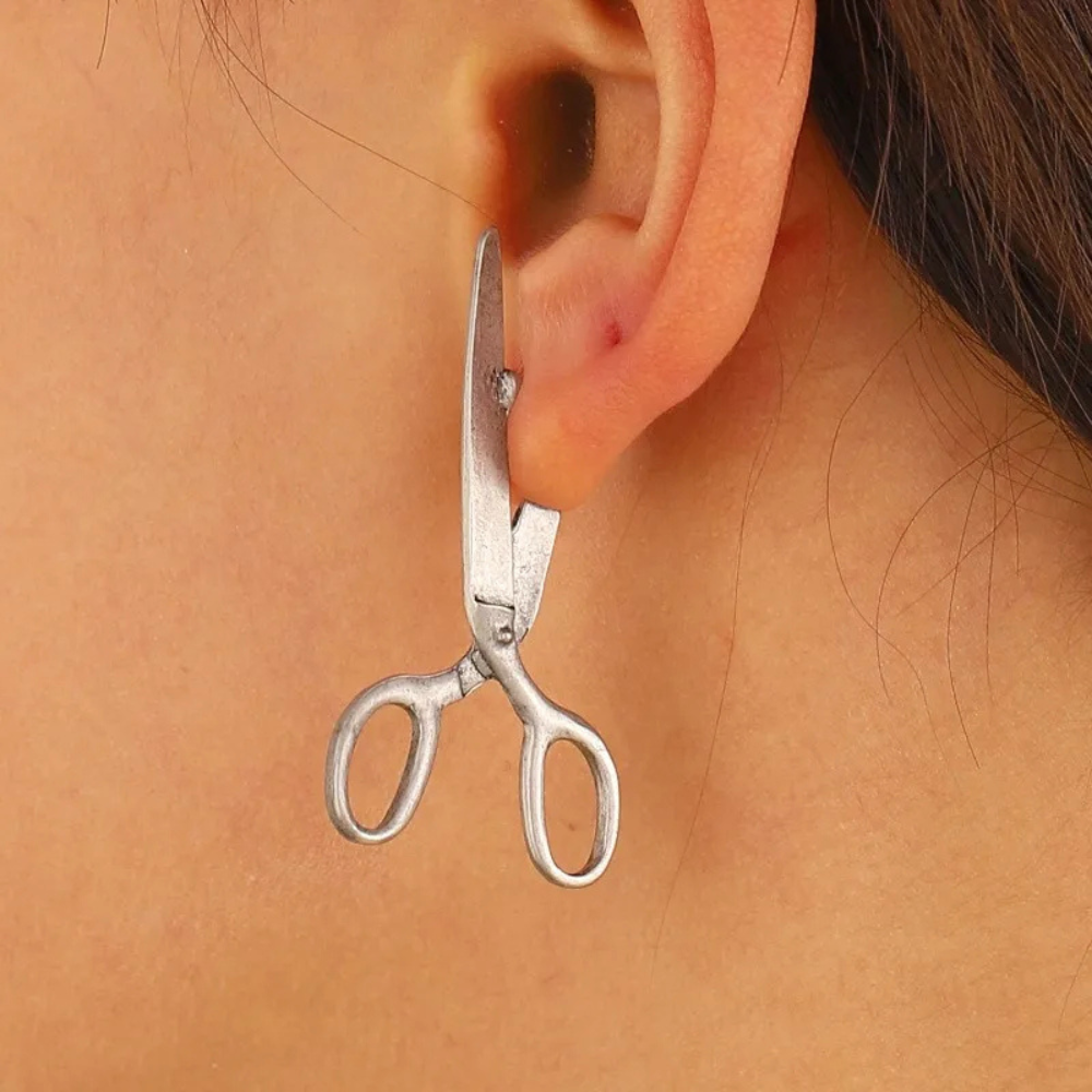 Boucle d'Oreilles Ciseaux argent