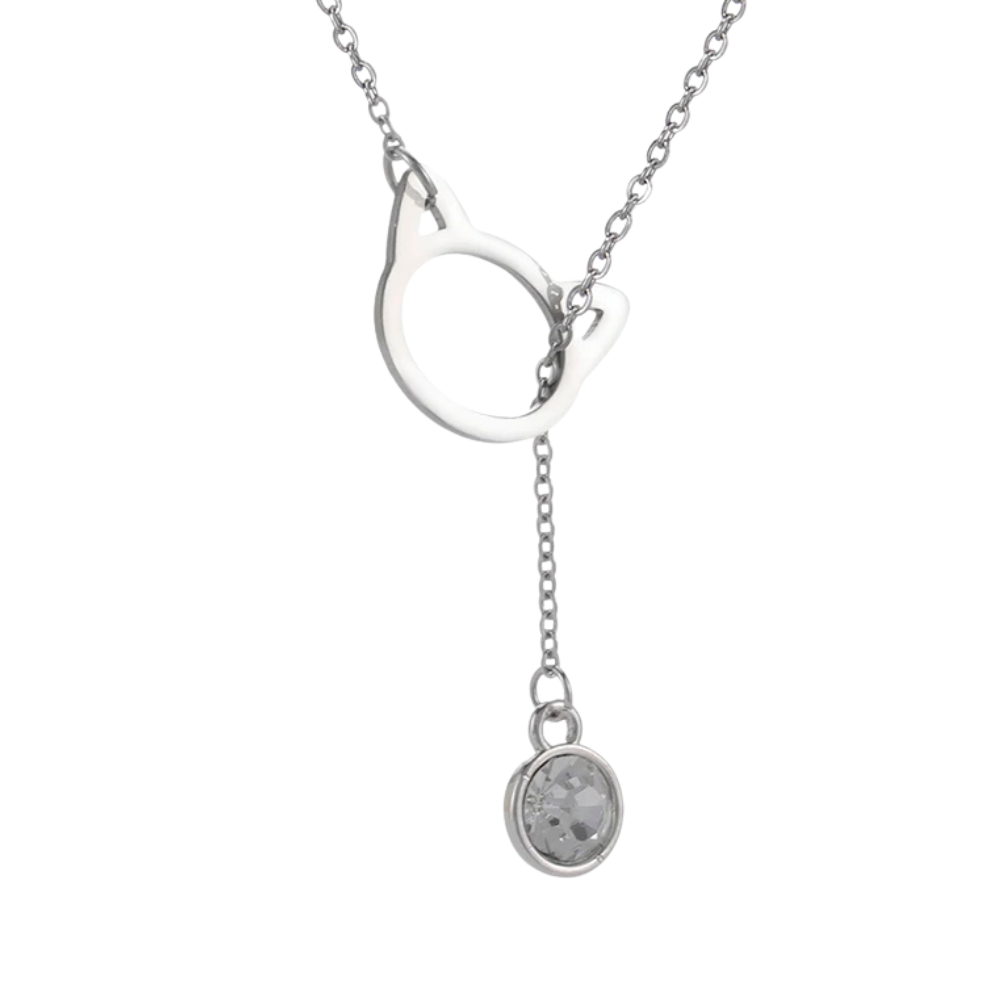 Collier Chat Pendentif Diamant