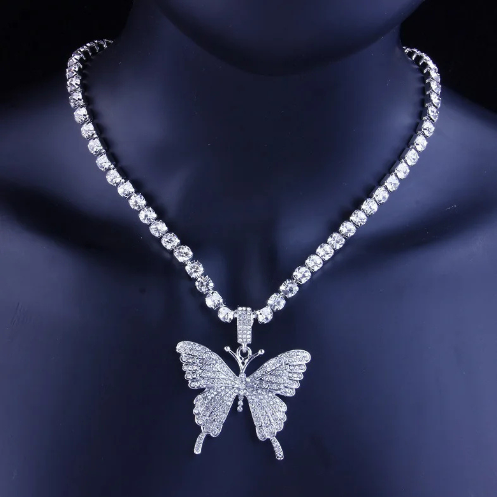 Collier Papillon Strass