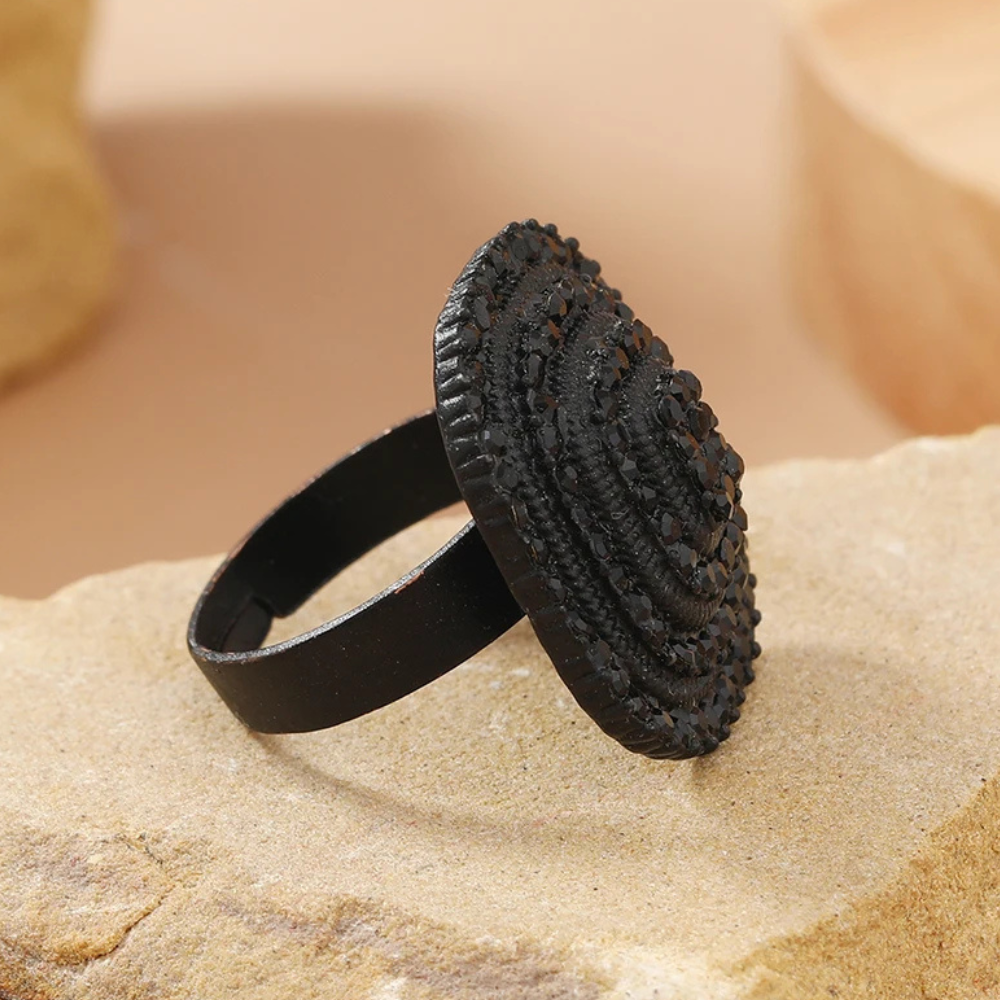 Bague Noire Carrée femme