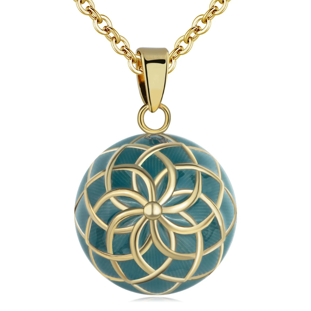 Bola de Grossesse Fleur de Vie Bleu