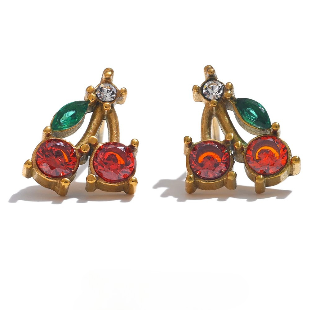Boucles d'Oreilles Cerise Zircon