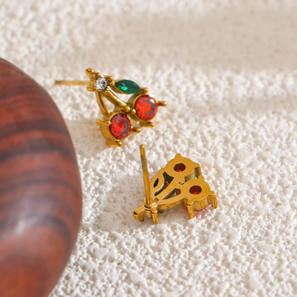Boucles d'Oreilles Cerise Zircon