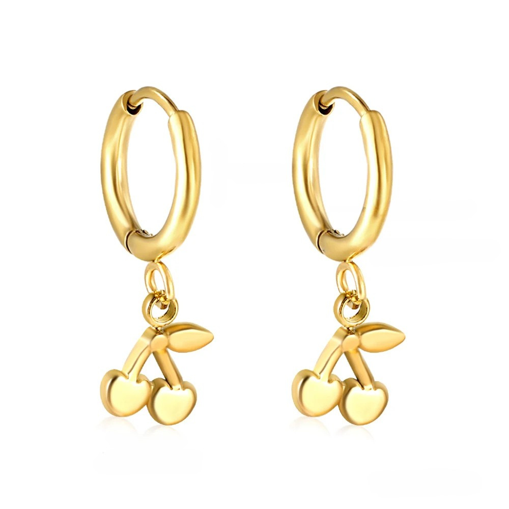 Boucles d'Oreilles Créoles Cerise