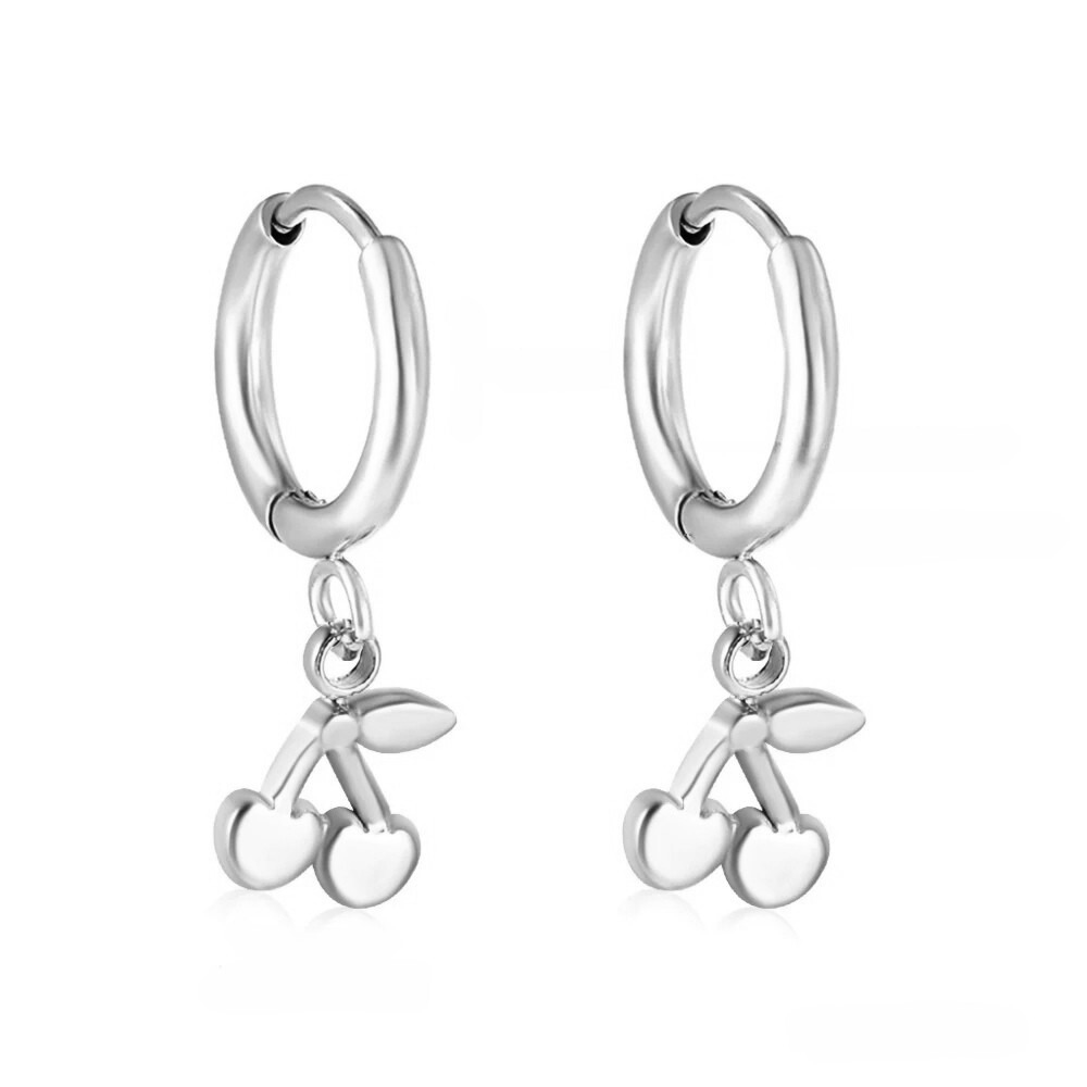 Boucles d'Oreilles Créoles Cerise