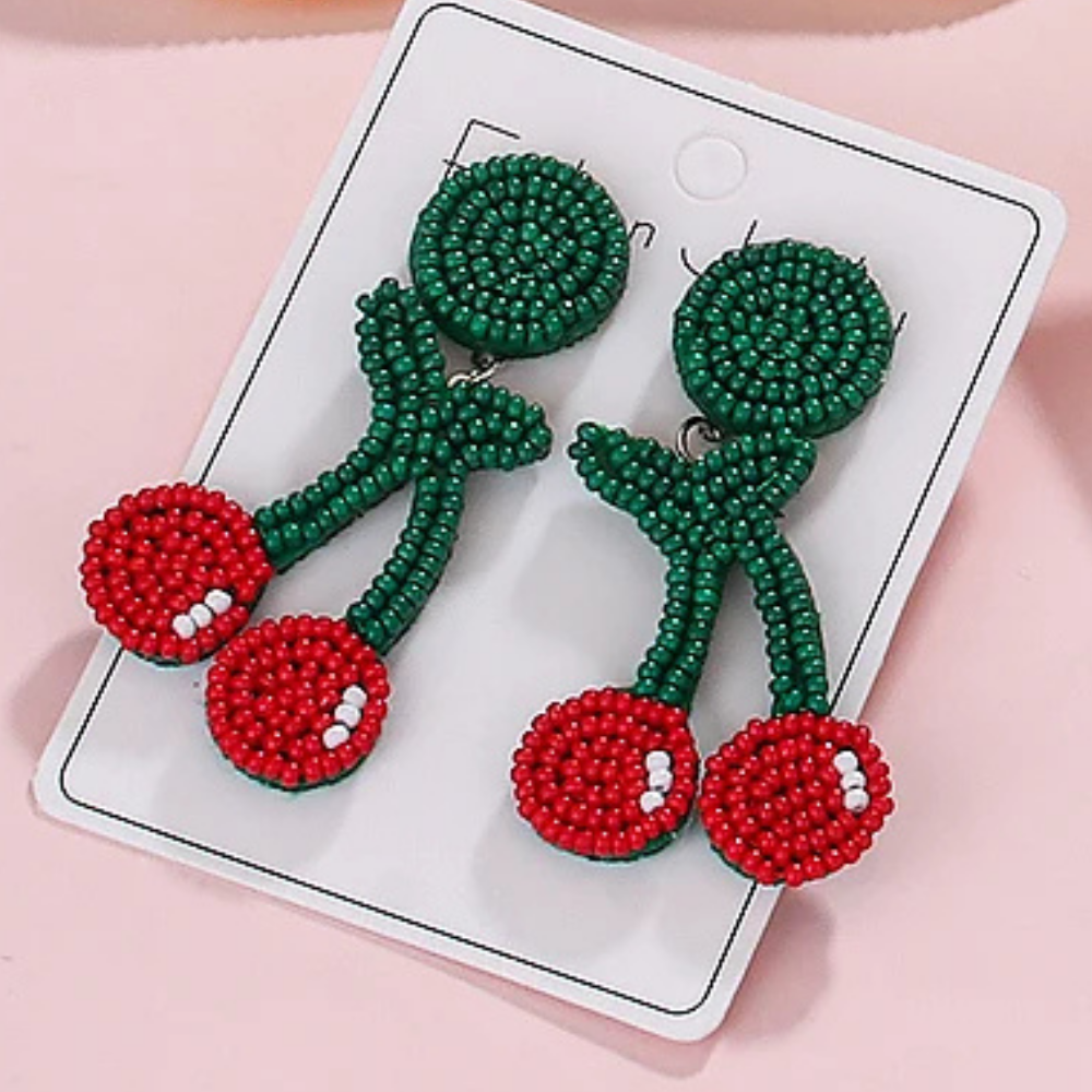 Boucles d'Oreilles Cerise Perle