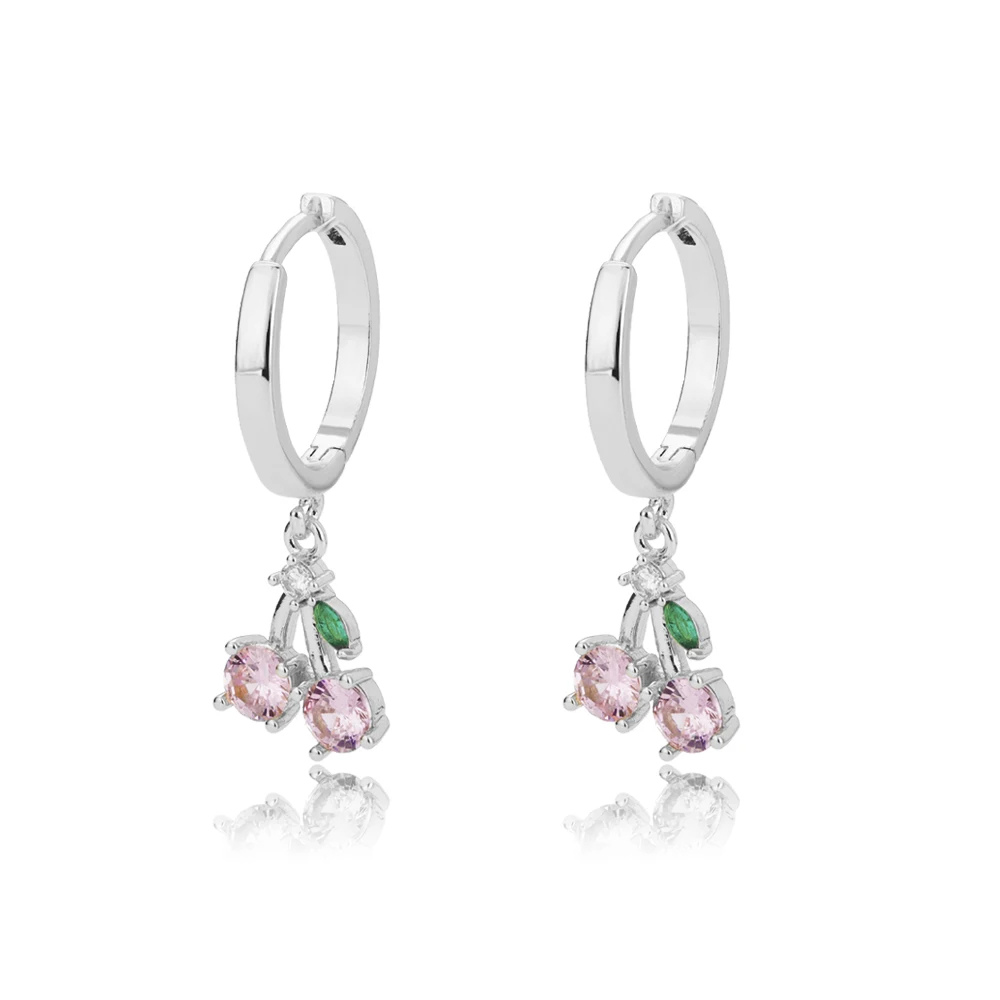 Boucles d'Oreilles Cerise Rose