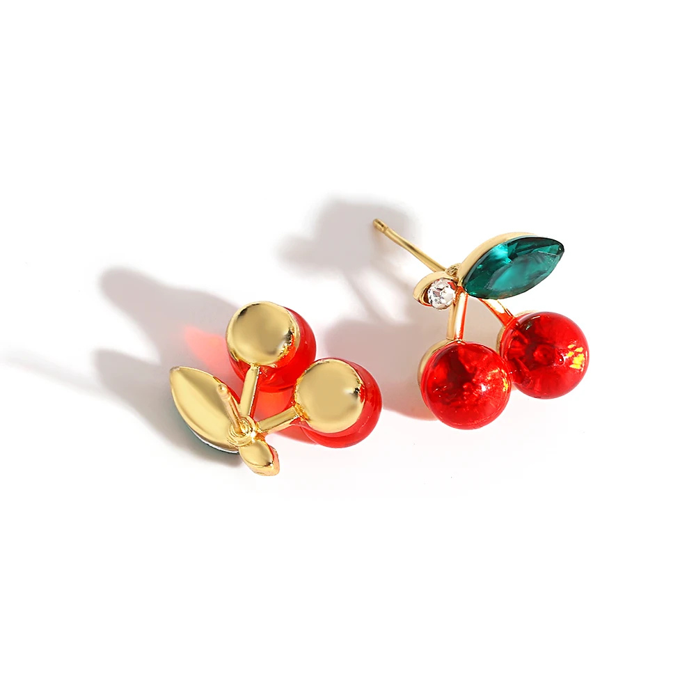 Boucles d'Oreilles Cerise Rouge